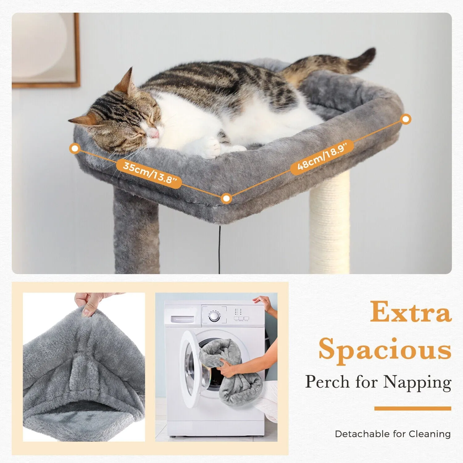 51.2" Dual Condo Cat Tree Scratching Post/ Pole